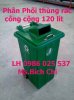 Thùng rác công cộng 240 lít nắp kín nhựa HDPE