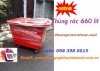Thùng nhựa 660L được dùng thu gom rác